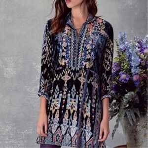 Johnny Was Multicolor Laurelie silk velvet burn out xs Dress $409
